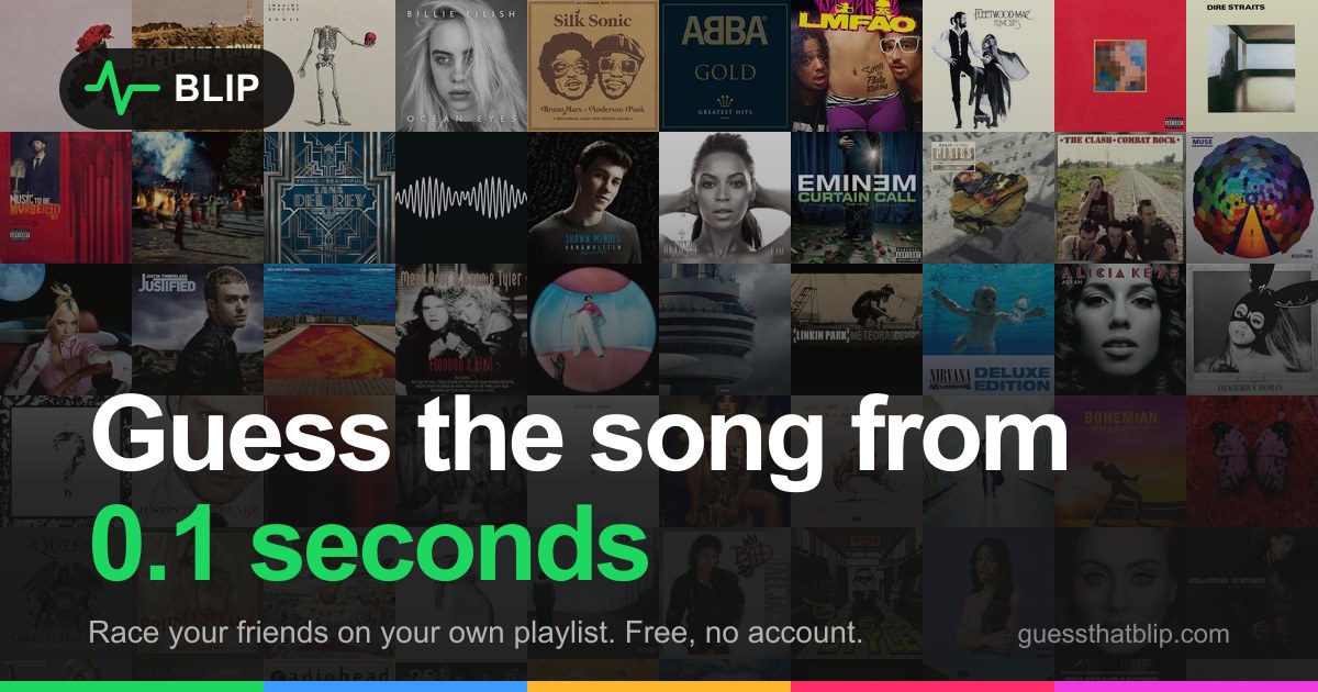 I made a music guessing game that starts with 0.1 seconds of a song